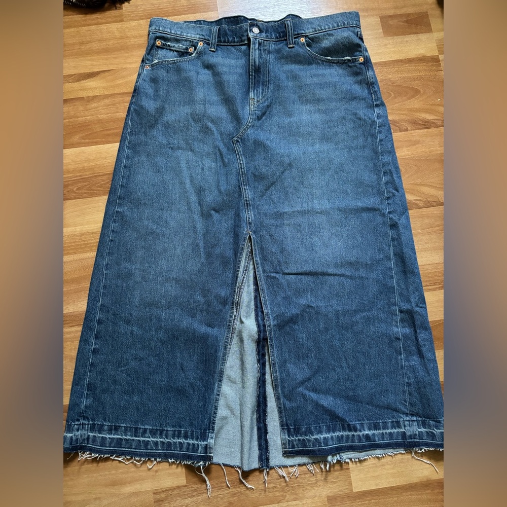 GAP Blue Denim Jean Maxi Skirt